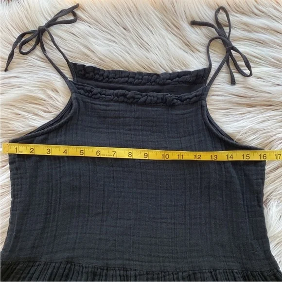 Anine Bing Agnes Black Tie Shoulder Cotton Maxi
Dress Small - Picture 8 of 11